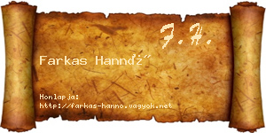 Farkas Hannó névjegykártya